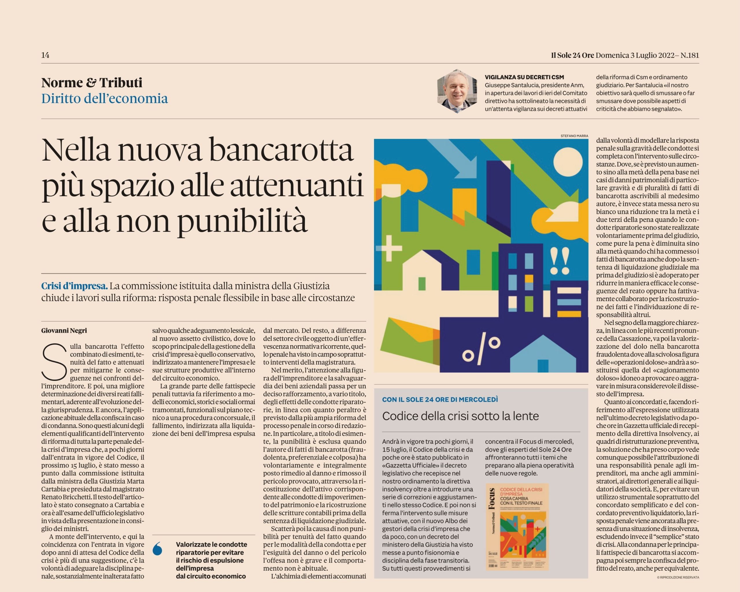 Diritto dell’economia: Nella nuova bancarotta più spazio alle attenuanti e alla non punibilità (tratto da Il Sole 24 Ore)